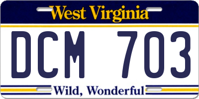 WV license plate DCM703