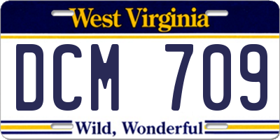 WV license plate DCM709