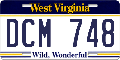 WV license plate DCM748
