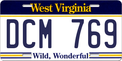 WV license plate DCM769