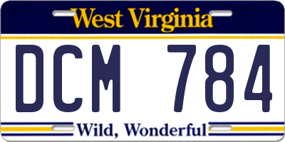 WV license plate DCM784