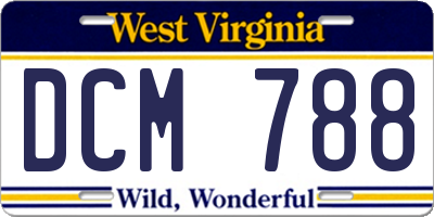 WV license plate DCM788