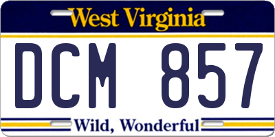 WV license plate DCM857