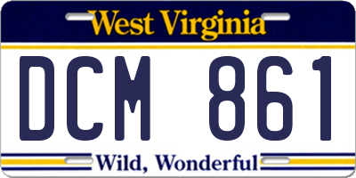 WV license plate DCM861