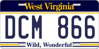 WV license plate DCM866