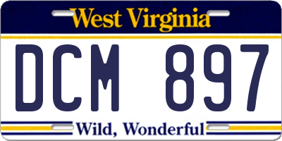 WV license plate DCM897
