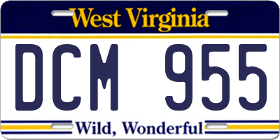 WV license plate DCM955