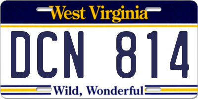 WV license plate DCN814