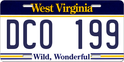 WV license plate DCO199