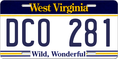 WV license plate DCO281