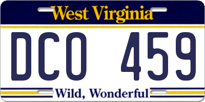 WV license plate DCO459