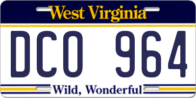 WV license plate DCO964