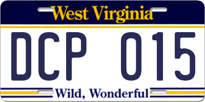 WV license plate DCP015