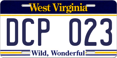 WV license plate DCP023