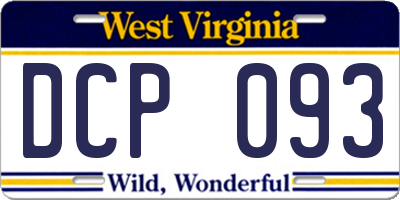 WV license plate DCP093
