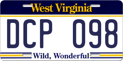 WV license plate DCP098