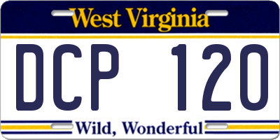 WV license plate DCP120