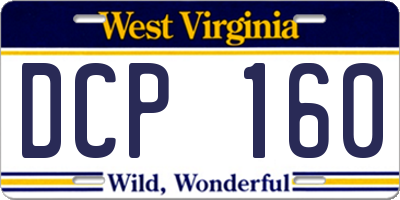 WV license plate DCP160