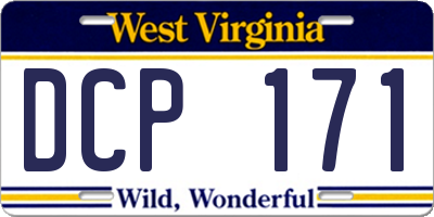 WV license plate DCP171