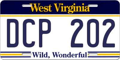 WV license plate DCP202