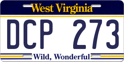 WV license plate DCP273