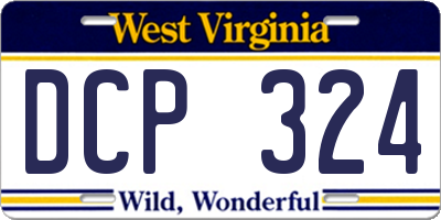 WV license plate DCP324