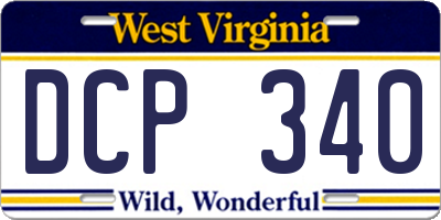 WV license plate DCP340