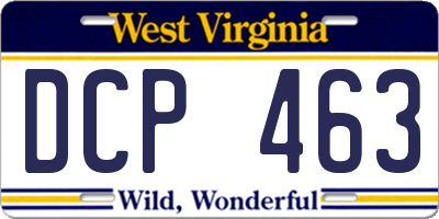 WV license plate DCP463
