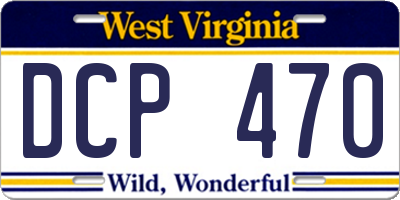 WV license plate DCP470
