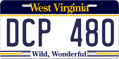 WV license plate DCP480