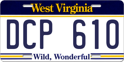 WV license plate DCP610