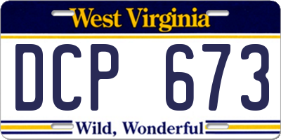 WV license plate DCP673