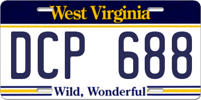 WV license plate DCP688