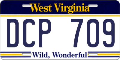 WV license plate DCP709