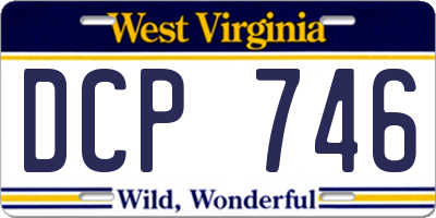 WV license plate DCP746