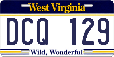 WV license plate DCQ129