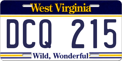 WV license plate DCQ215