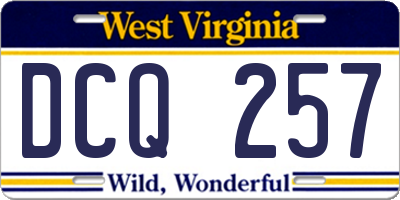 WV license plate DCQ257