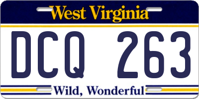 WV license plate DCQ263