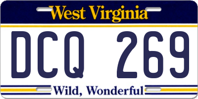 WV license plate DCQ269