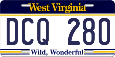 WV license plate DCQ280
