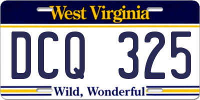 WV license plate DCQ325