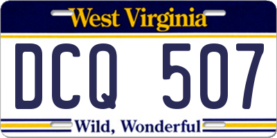WV license plate DCQ507