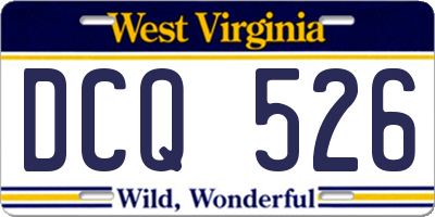 WV license plate DCQ526