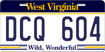 WV license plate DCQ604
