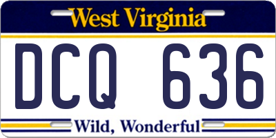 WV license plate DCQ636