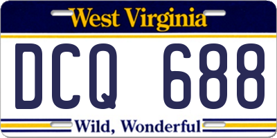 WV license plate DCQ688