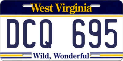WV license plate DCQ695