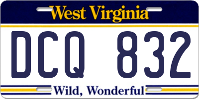 WV license plate DCQ832