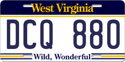 WV license plate DCQ880